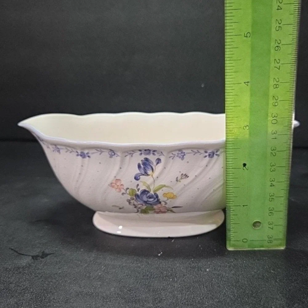 Nikko Blue Peony Gravy Boat, Vintage Blossomtime Fine Tableware Floral Serveware